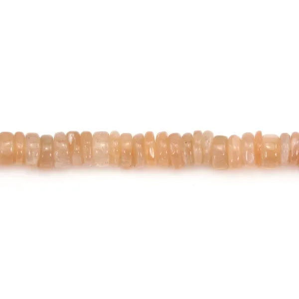 Pierre de lune arancione a fettina heishi 4-5mm x 40cm