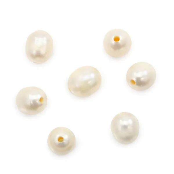 Perla di acqua dolce, bianca, oliva, 10-11mm x 1pz