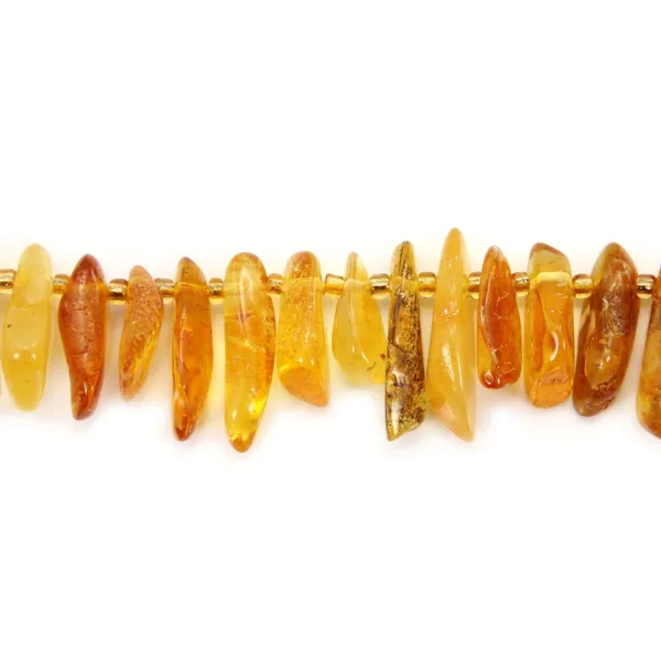 Honey amber elongated chips 13-17mm x 38cm