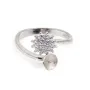 Bague réglable Dhalia pour semi percée - oxyde zirconium & Argent 925 rhodié x 1pc