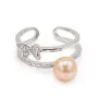 Bague réglable double rang papillon pour semi percé - oxyde zirconium & Argent 925 rhodié x 1pc
