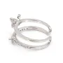 Bague réglable double rang papillon pour semi percé - oxyde zirconium & Argent 925 rhodié x 1pc