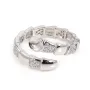 Bague réglable déco semi pavé pour semi percée - oxyde zirconium & Argent 925 rhodié x 1pc