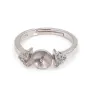 Bague réglable queue de baleine pour semi percé - oxyde zirconium & Argent 925 rhodié x 1pc