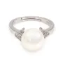 Bague réglable queue de baleine pour semi percé - oxyde zirconium & Argent 925 rhodié x 1pc
