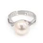 Anello regolabile intrecciato per semi percé - ossido di zirconio & Argento 925 rodio x 1pc