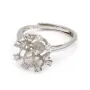 Bague réglable couronne pour semi percé - oxyde zirconium & Argent 925 rhodié x 1pc