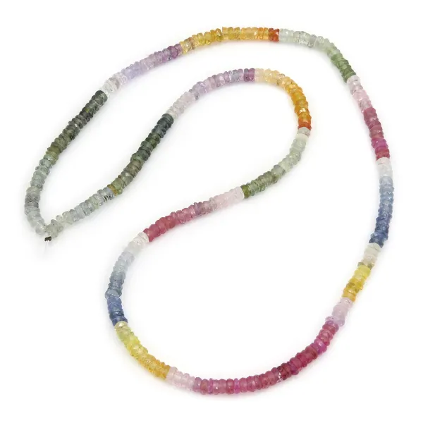 Zafiro Multicolor degradado Rondelle Facetado 3.5-4mm x 46cm