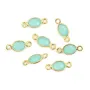 Intercalaire Calcedonio ovale sfaccettato montato in argento 925 placcato in oro 7x15mm x1pz