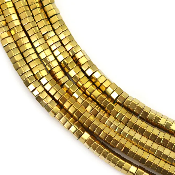 Goldene Hämatitmutter 1x2mm x 39cm