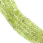 Peridot rondelle faceted bead 2x3mm on thread 39cm