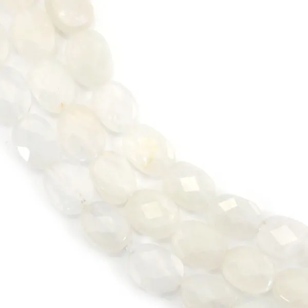Moonstone faceted oval 6x8mm x 39cm