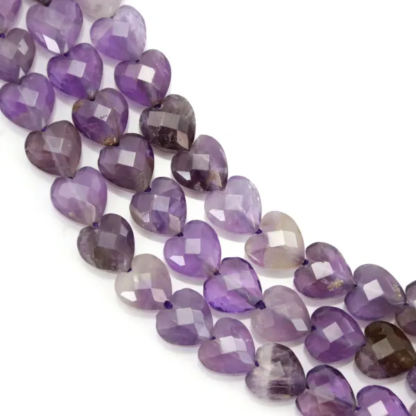 Amethyst facettiertes Herz 8mm x 38cm