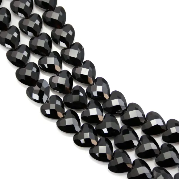 Obsidiana corazón facetado 8mm x 38cm