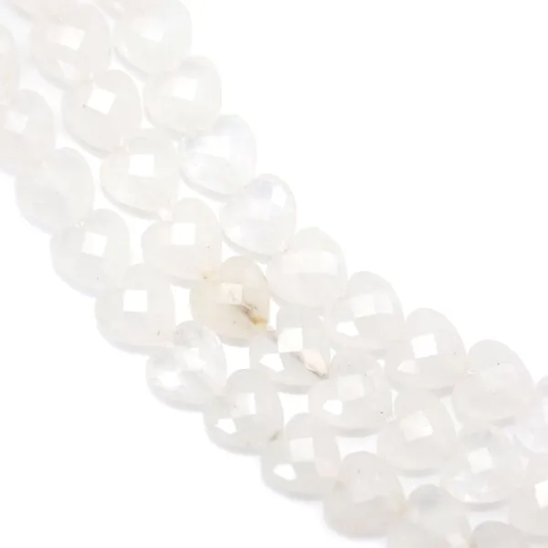 Faceted rock crystal heart 8mm x 38cm