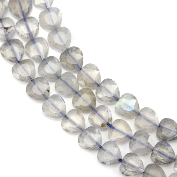 Labradorite triângulo (coração) facetado 6mm x 39cm