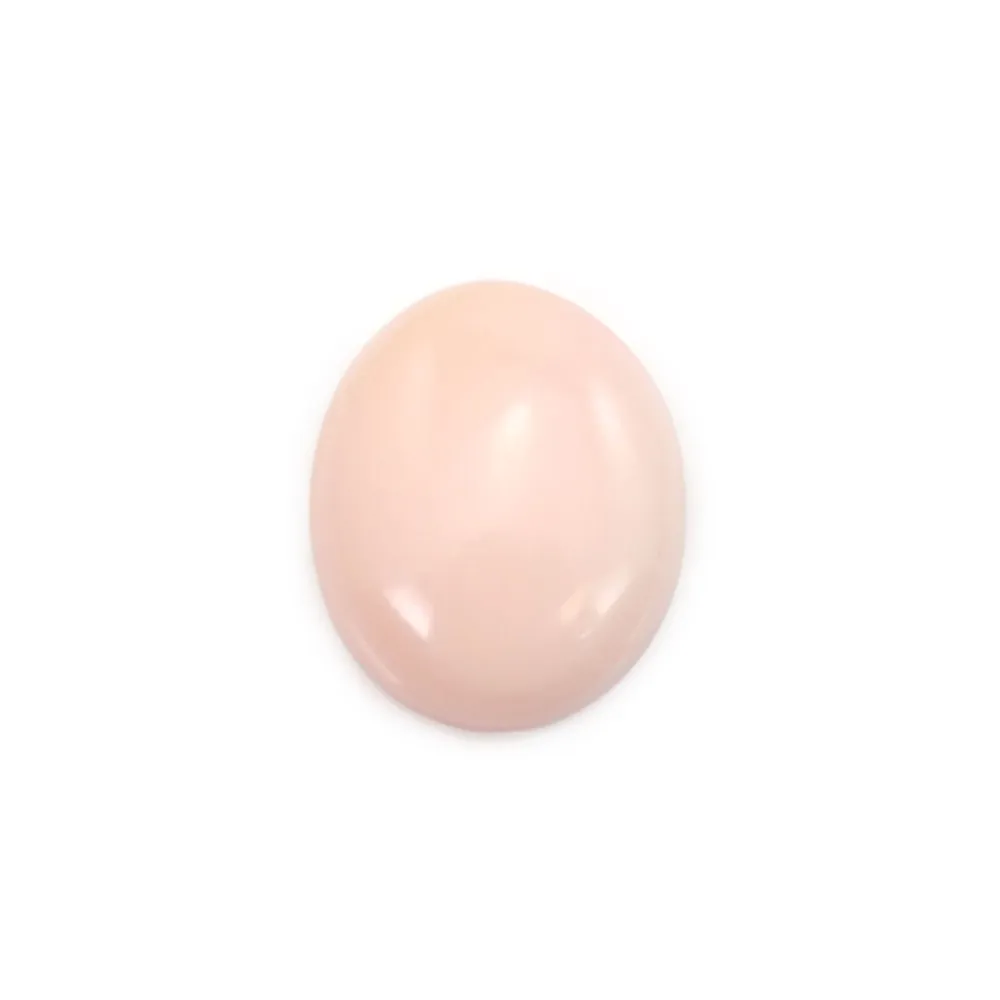 Cabujón de concha rosa ovalado de 10x12 mm x 1 pieza.