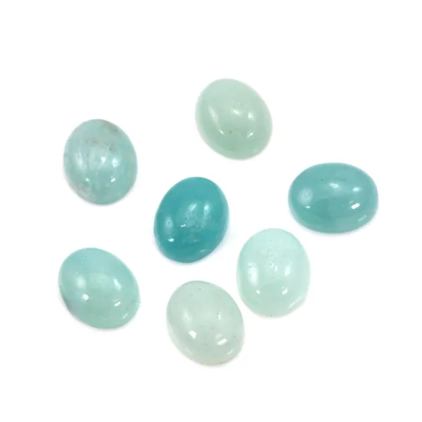 Cabochão de amazonita oval 8x10mm x 2 peças