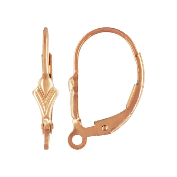 Gold filled rosé 14 carats dormeuse fleur lys x 2pcs