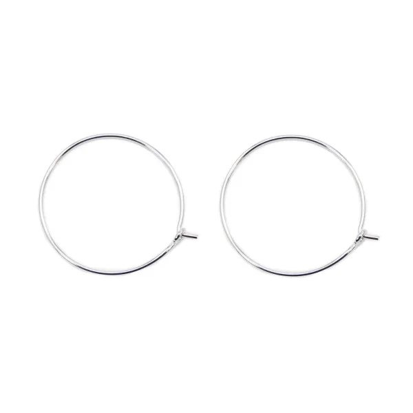 Argent 925 Clou D'oreilles créole 26mmX  2pcs 