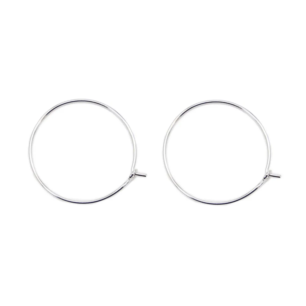 Prata 925 Clou de Orelha crioulo 26mmX 2pcs