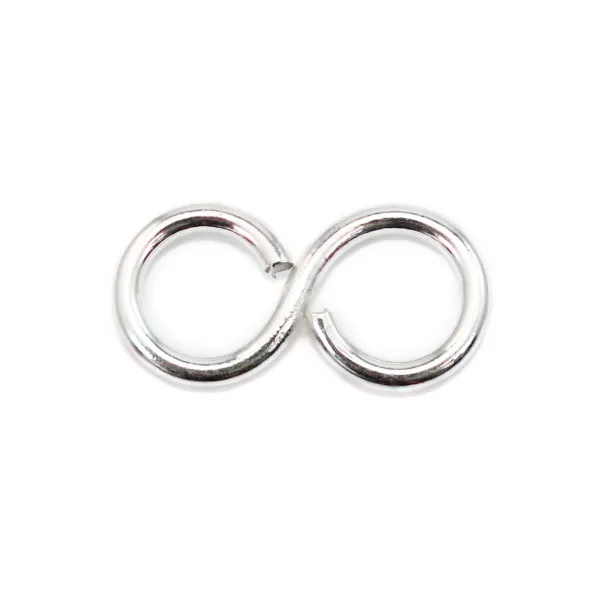 Spacer 925 silver open infinity 6x13.5mm x 2pcs