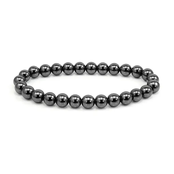 Hematite round bracelet 8mm - Elastic x 1pc
