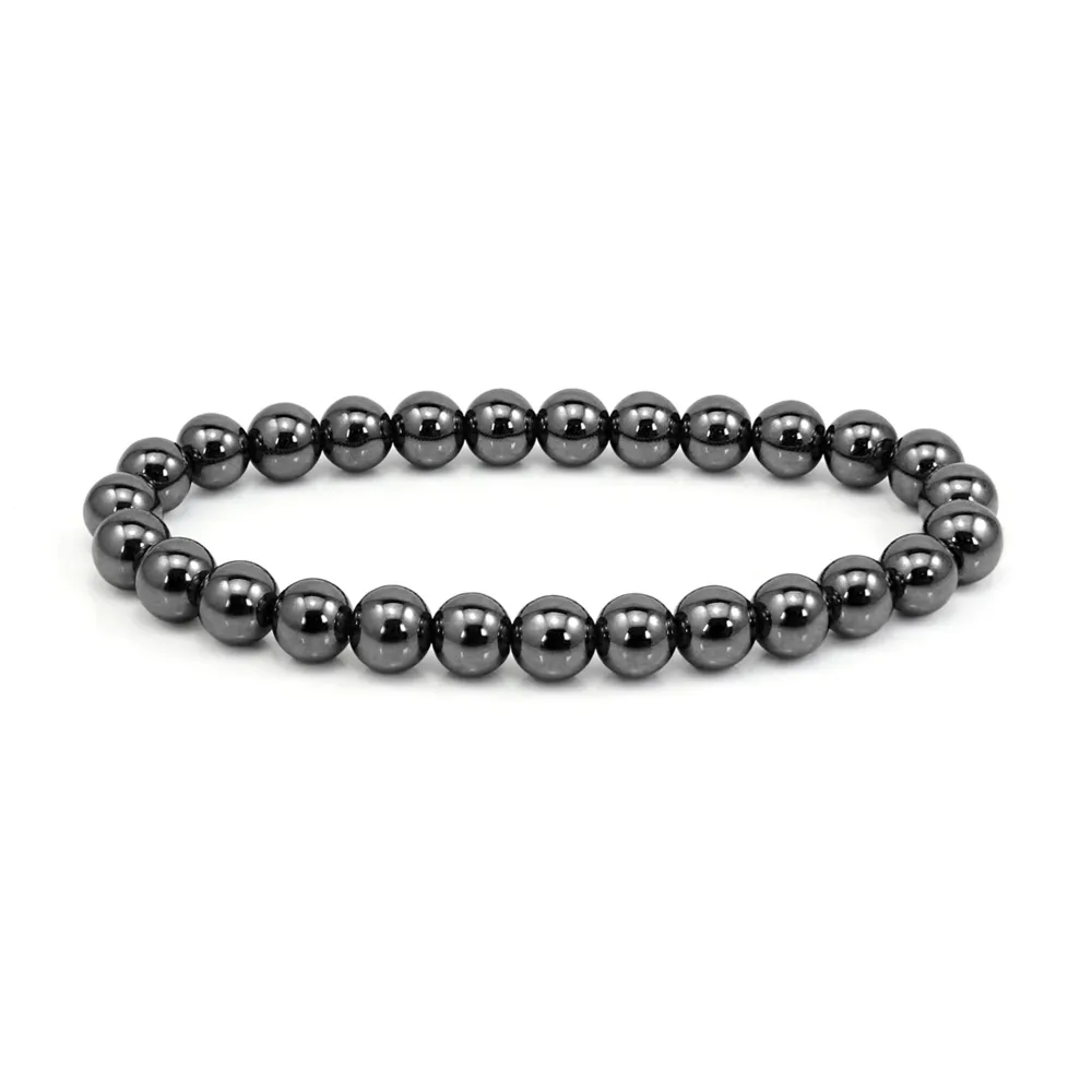 Bracelet Hématite rond 8mm - Elastique x 1pc