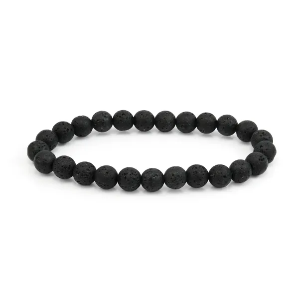 Bracelet Gemstone de lave rond 8mm - Elastic x 1pc