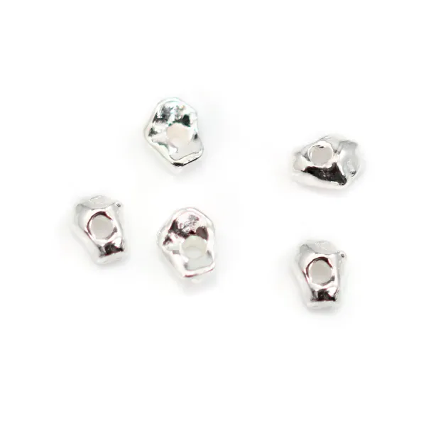 Perlen-Nuggets 4mm - Silber 925 x 4 Stück