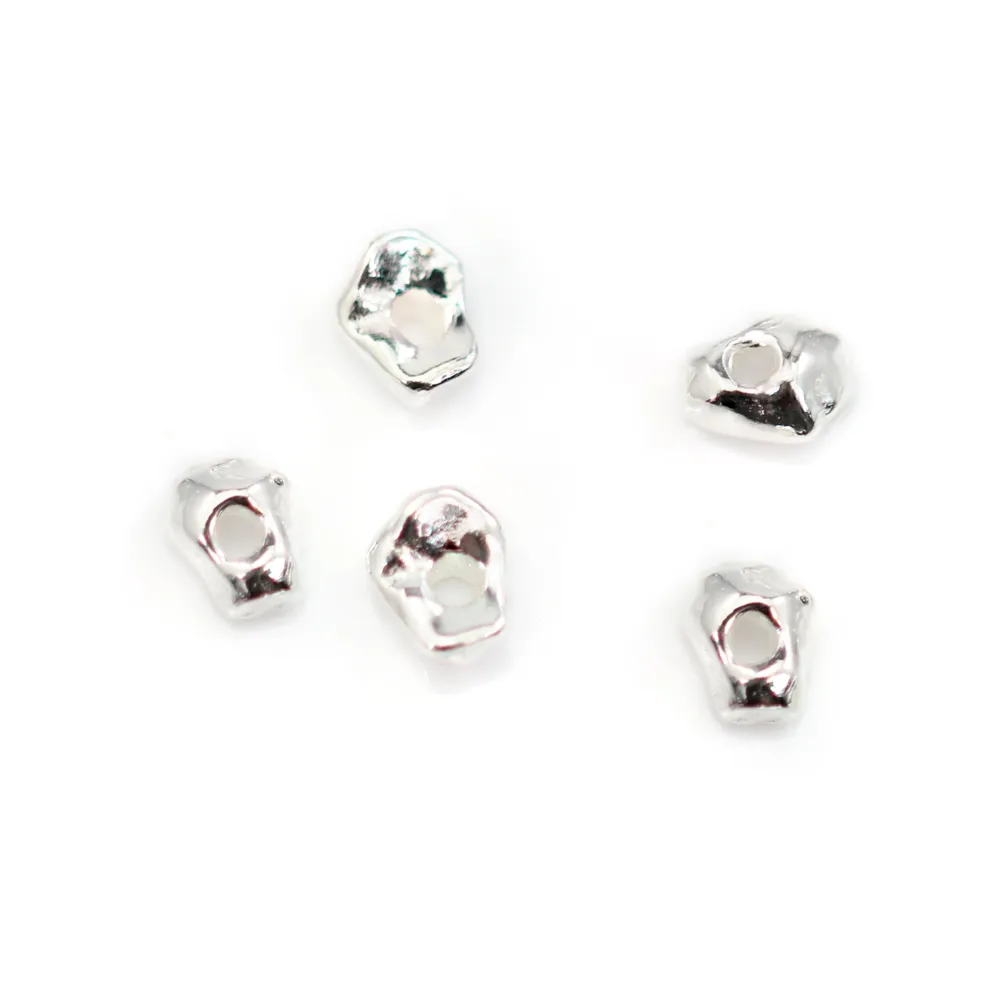 Perlen-Nuggets 4mm - Silber 925 x 4 Stück