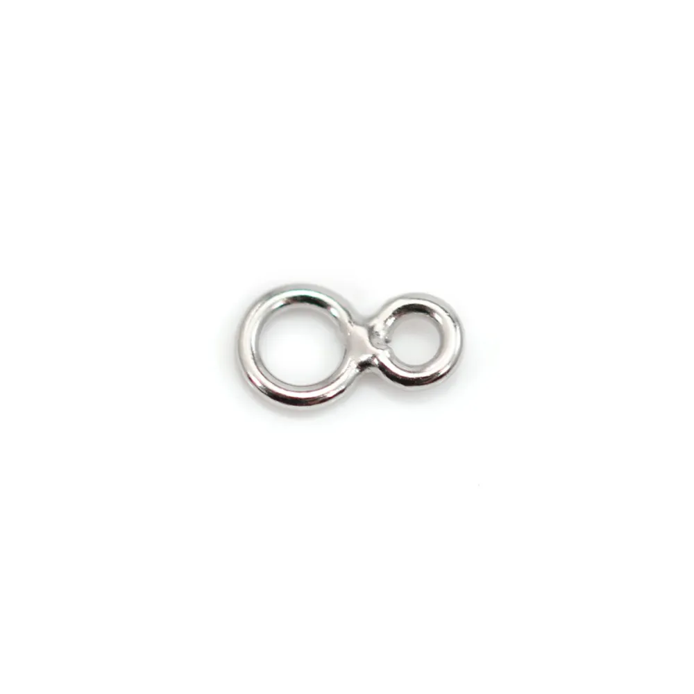 Anéis duplos soldados 4x7mm - Prata 925 rodinada x 6 unidades