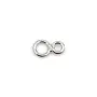 Anelli doppi saldati 4x7mm - Argento 925 rodio x 6 pezzi