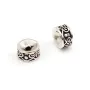 Perle intercalaire rondelle décoré 3x5mm - Argent 925 niellé x 2pcs