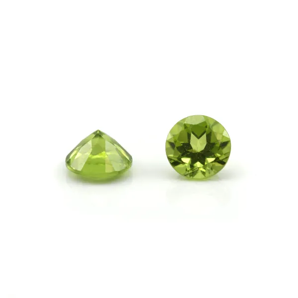 Peridoto incastonato, taglio rotondo brillante 4mm x 1pz