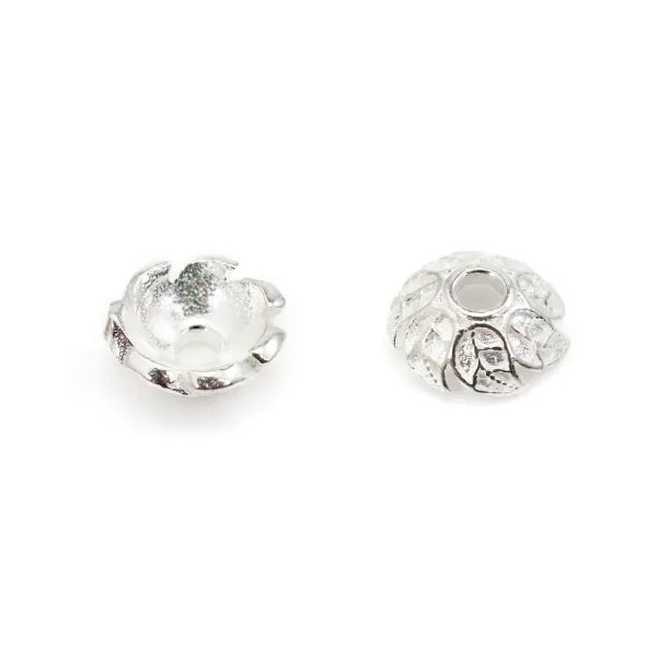 Coupelle folha 7mm - Prata 925 x 2pcs