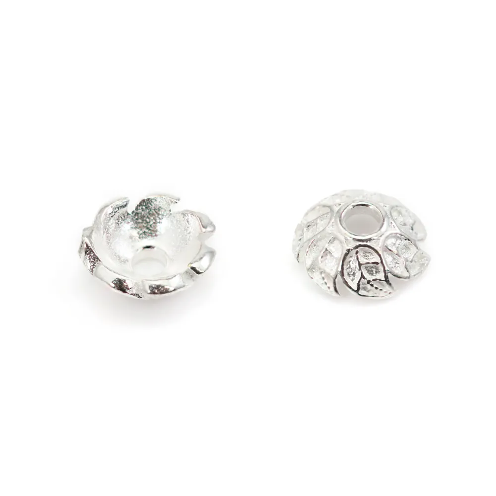 Coupelle folha 7mm - Prata 925 x 2pcs