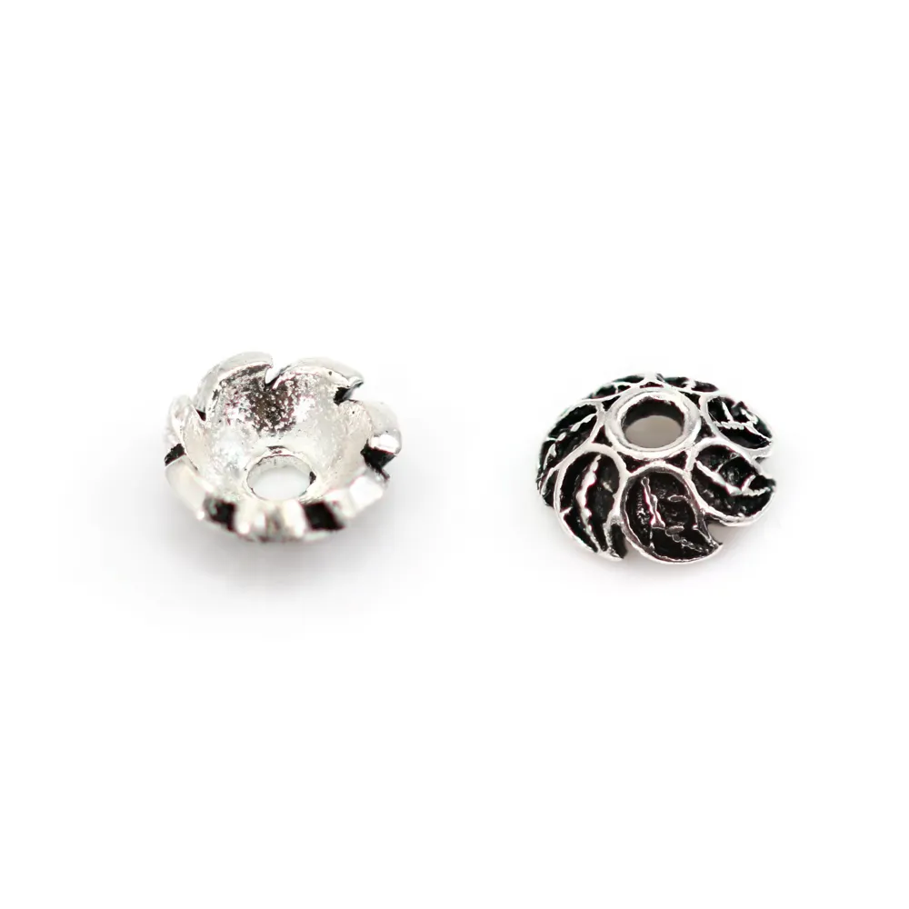 Coupelle folha 5.5mm - Prata 925 niellada x 4pcs