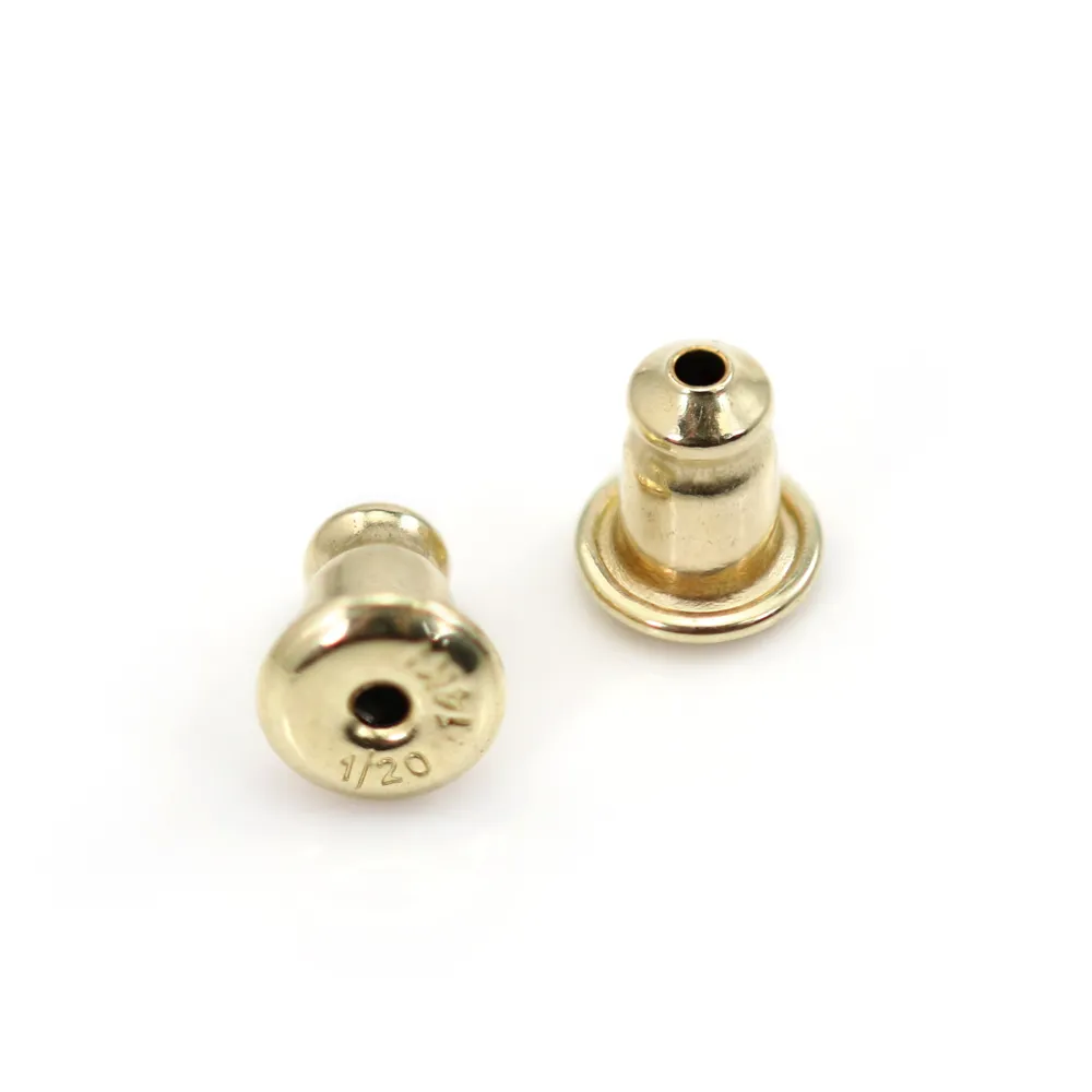Ear pushers silicone 4.5x5.3mm - Gold Filled x 2pcs