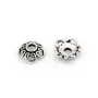 Bead Cap flower openwork 6mm - Silver 925 niello x 4pcs