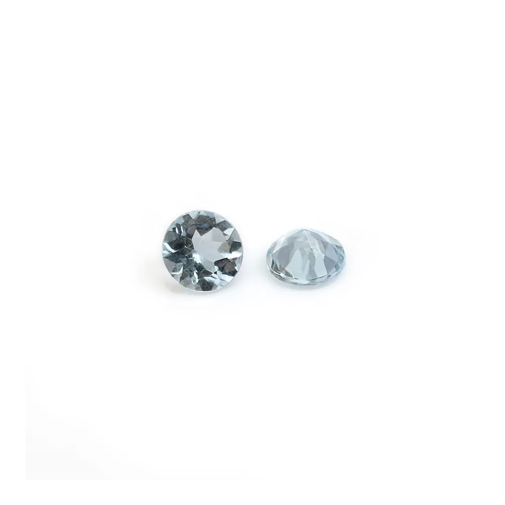 Aqua marinha para cravar, tamanho redondo brilhante 3-3.5mm x 1 peça
