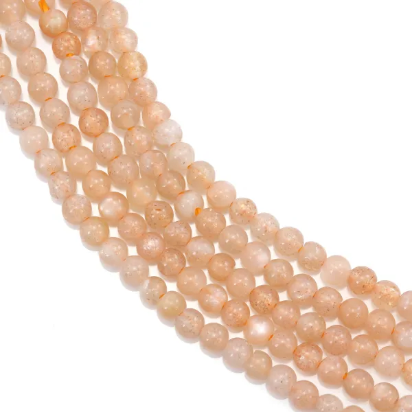 Pierre de lune laranja redonda 2mm x 39cm