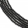 Schwarzer Turmalin rund 2mm x 39cm
