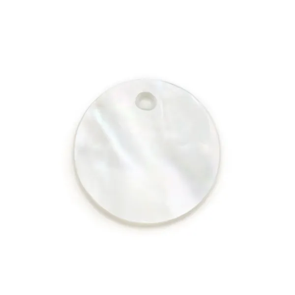 Nacre blanche ronde plate 10mm x 4pcs
