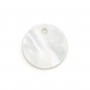 Madrepérola branca redonda plana 10mm x 4 peças
