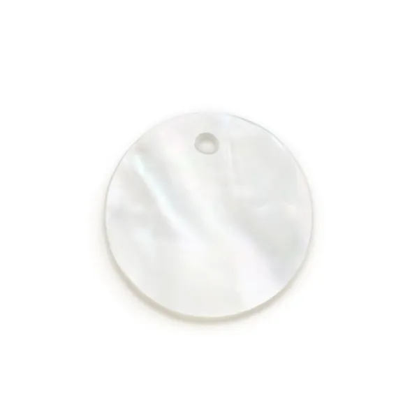 Madrepérola branca redonda plana 12mm x 2 peças