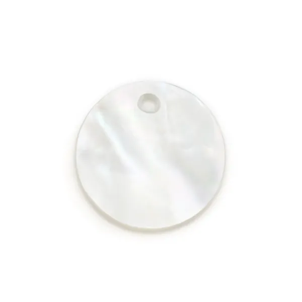 Nacre blanc ronde plate 8mm x 4pcs