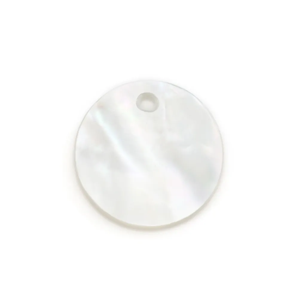 Perle weiß rund flach 8mm x 4 Stück