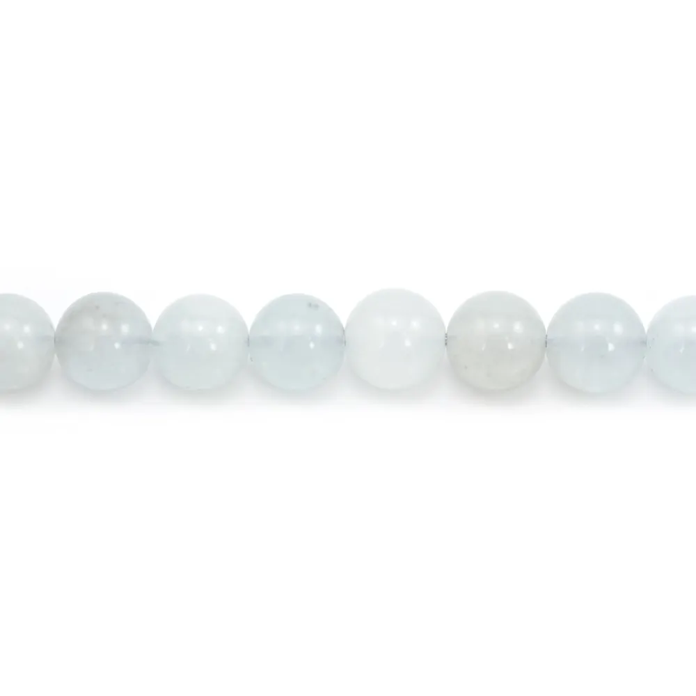 Aguamarina redonda 8mm x 2 perlas