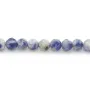 Jaspe manchado azul redondo facetado 2mm x 40cm